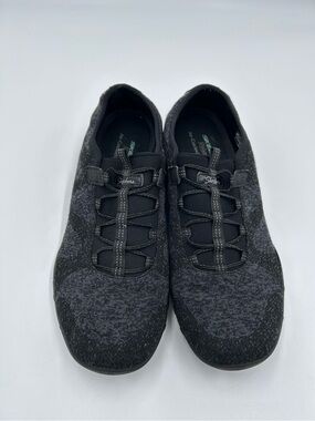 Skechers Women’s Charcoal Gray & Black Knit Sneakers - Lightweight Comfort 10